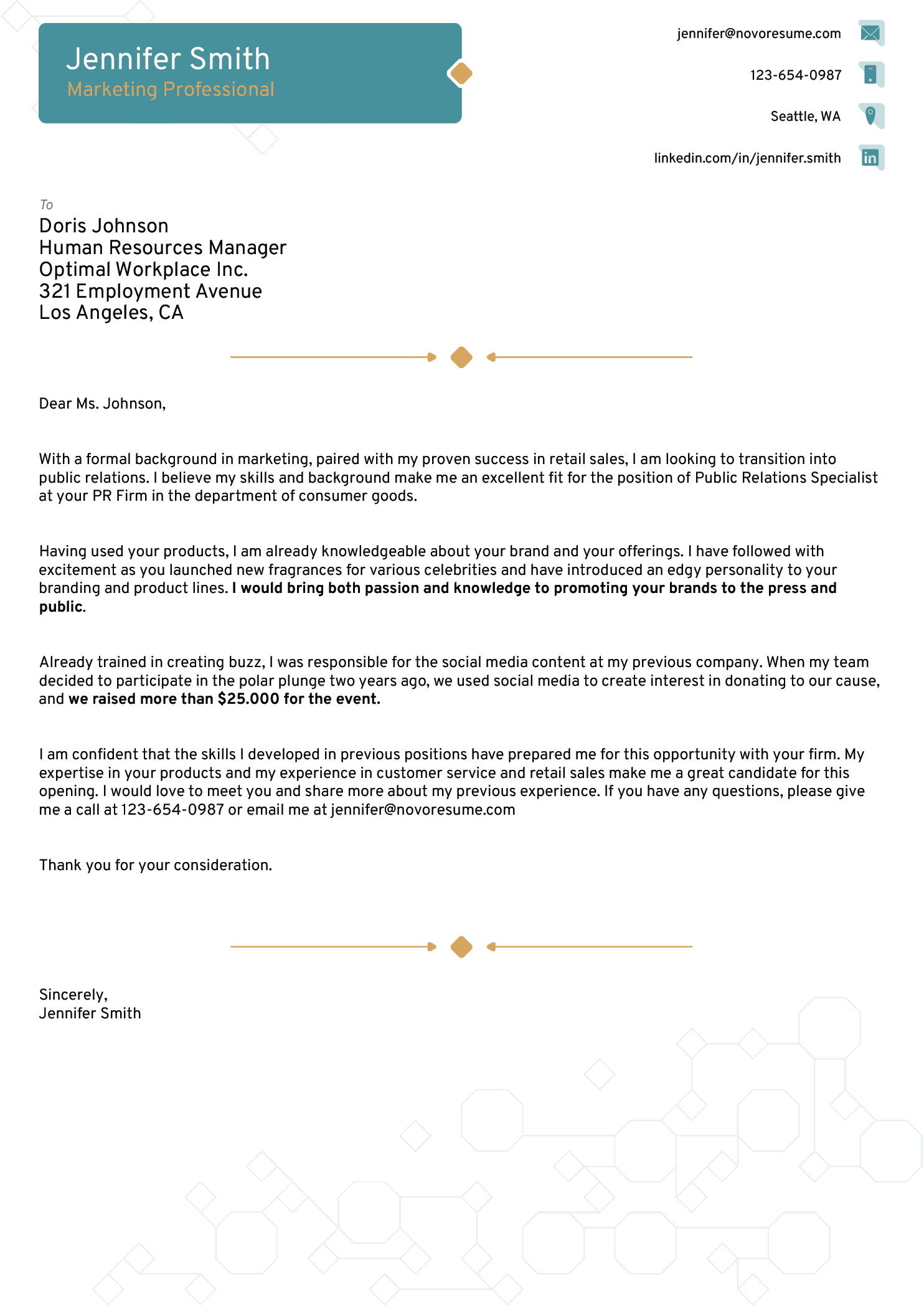 Combined Cover Letter Template