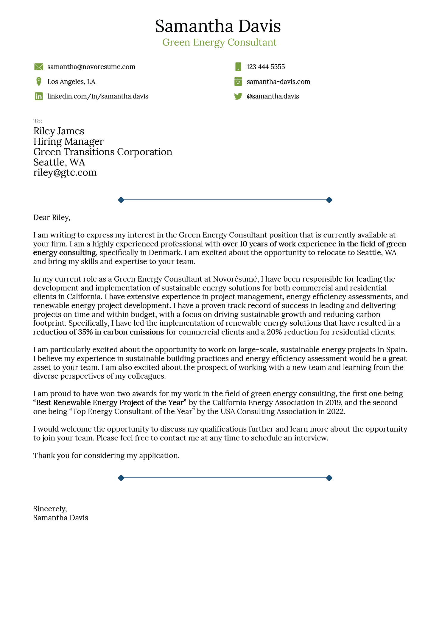 Minimalist Cover Letter Template